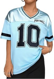Camiseta de Fútbol Americano Personalizada para Mujer, Estilo Oversize, Transpirable, con Logotipo Cosido e Impreso - Product Image 5