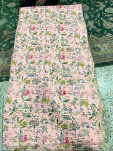 Luxury Handmade Kantha Stitch Bedcover Lightweight Cotton <b>Quilt</b> for All Season <b>Bedding</b> and Premium Home Textile Collection - Product Image 1