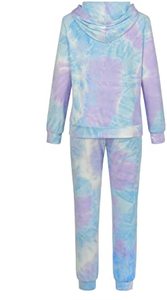 Women's <b>Tie</b> <b>Dye</b> Hoodie Jogger <b>Set</b> Casual Fleece Tracksuit With Side Pockets Elastic Waist OEM ODM Private Label Wholesale - Product Image 3