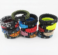 Briquet à silex de 5/8 pouce avec sifflet et boucle pour bracelet en nylon, kit de survie d'urgence pour le camping en plein air et les voyages