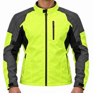 เสื้อแจ็คเก็ตมอเตอร์ไซค์แบบสะท้อนแสง Hi Vis สำหรับขับขี่บนถนน  รับสั่งทำโลโก้  ชุดนักขี่มอเตอร์ไซค์แบบสะท้อนแสง อุปกรณ์ขับขี่มอเตอร์ไซค์ - Product Image 1