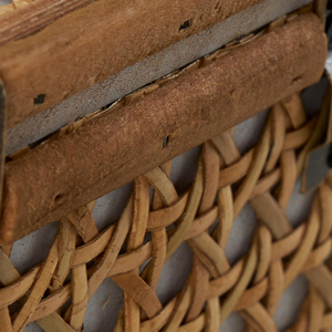 Rattan Storage <b>Box</b> With Glass Lid Wooden <b>Frame</b> Handmade Wicker Organizer Display Storage <b>Box</b> Decorative Home Organizer - Product Image 5