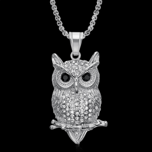 Breloques Hip Hop Hibou Iced Out très demandées en Argent 925 Plaqué Or Rose, Design Anniversaire, Bijoux Tendance, Vente en Gros - Product Image 1