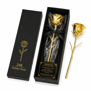 Rose plaquée or 24 carats de luxe, fleur naturelle, avec coffret cadeau haut de gamme, rose éternelle en or 24 carats pour la Saint-Valentin, vente en gros - Product Image 6
