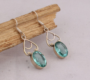 Natural Lapis Lazuli Drop Earrings 925 Sterling Silver Vintage Style Party Jewelry for Women's/Unisex - Product Image 4