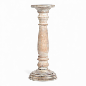 Juego de Portavelas de Madera Rústica Hechos a Mano con Detalles Tallados, Decoración Atemporal para el Hogar, para Navidad y Cumpleaños - Product Image 4