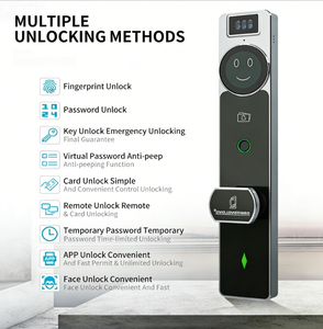 Serrure Intelligente Biométrique Visage et Veine Palmaire 4,5'' Œil <span class=keywords><strong>de</strong></span> Chat Contrôle à Distance par APP Voix IA Empreinte Digitale/<span class=keywords><strong>Mot</strong></span> <span class=keywords><strong>de</strong></span> <span class=keywords><strong>Passe</strong></span>/Clé 5000mAh Wood Cloud - Product Image 2