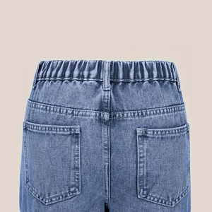 Pantalones vaqueros cargo holgados de cintura media para mujer, azul lavado, de pierna ancha, estilo skater, streetwear, hip hop, con múltiples bolsillos, casuales, 100% denim - Product Image 3