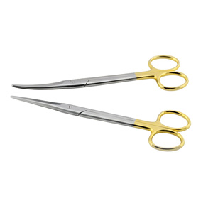 Tijeras Mayo KY-38uu con mango dorado, acero inoxidable pasivado, instrumento quirúrgico manual, cuchillas rectas y curvas de carburo de tungsteno - Product Image 6