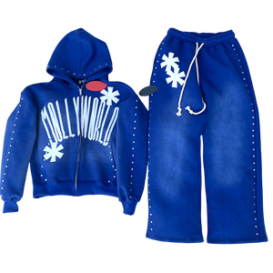 ชุดวอร์มผู้ชายประดับเพชรเทียม สไตล์ใหม่ยอดนิยมสำหรับผู้ชายและผู้หญิง  ชุดวอร์มผู้ชายประดับเพชรเทียมสั่งตัดไซส์ได้ คุณภาพดีที่สุด - Product Image 1