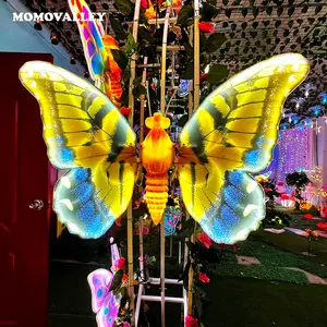 Momovalle拍打大型机械新产品好价格批发巨型发光装饰装饰灯翅膀发光蝴蝶