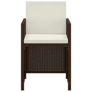 Juego de Comedor para Jardín en Color Marrón y Blanco Crema - Product Image 6