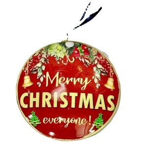 Red Printed Decal High Quality Resin Christmas Decoration Hanging Ornament for <b>Tree</b> Top Selling - Product Image 1