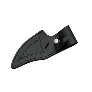 Couteau de chasse artisanal en acier Damas, lame fixe Bushcraft avec crochet à viande VG10, manche en bois et étui en cuir - Product Image 6