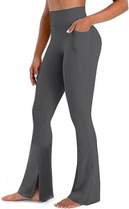 Women's High Waist Flared Yoga <b>Leggings</b> with Phone Pocket Split Hem Bootcut Breathable <b>Seamless</b> Spandex/Polyester Workout Pants - Product Image 5