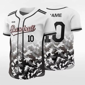 Camiseta de Béisbol Sublimada Personalizada, Unisex, Manga Corta, Poliéster, Absorbe la Humedad, Corte Regular, para Todas las Temporadas, Diseño de Camuflaje - Product Image 1