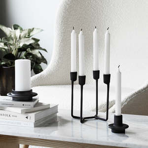 Candelabro Moderno de Acero Negro de 4 Brazos, Impermeable, Duradero, Portátil, Hecho a Mano, Ecológico, Decoración para el Hogar, Ocasiones, Eid - Product Image 3