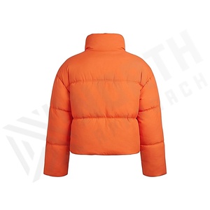 Hooded Quilted Waterproof <b>Bubble</b> Jacket Black Full Sleeve Winter Windproof Cotton Shell Knitted Fabric Polyester Filling Stand - Product Image 2