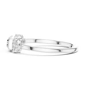 Anillo de Compromiso con Diamante Cultivado en Laboratorio de 0.15 CT, Plata 925 con Baño de Rodio, Corte Esmeralda, Color Blanco D. E - Product Image 2
