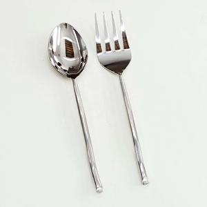 Customize logo with rough design <b>Black</b> shade handle Handmade Top Selling Stainless Steel Silver Plated Spoon <b>Set</b> - Product Image 3