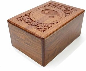 Urn for your loved ones | impex designs | Wooden Cremation urn | <b>Keepsake</b> wooden rosewood urn <b>box</b> | Indian wood cremation urn | - Product Image 2