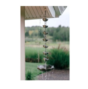 Cadena de Lluvia de Hierro Contemporánea, Elegante Decoración para el Flujo de Agua de Lluvia que Realza la Estética del Jardín Moderno - Product Image 3