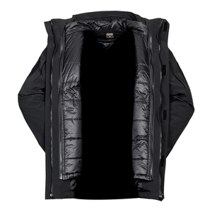 Men's Winter Waterproof Hooded <b>Jacket</b> Full Sleeve <b>Black</b> Polyester Outerwear - Product Image 5