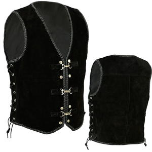 Nouvel Arrivage Gilet de Moto en Cuir, Meilleure Vente, Faible MOQ, Fermeture Métallique Noire, Gilet en Cuir Épais pour Club, Service OEM ODM - Product Image 1