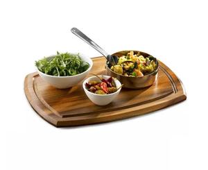 Tabla de Servir y Bandeja de Desayuno Minimalistas y Ecológicas de Madera de Acacia Natural |   Plato para Comida de Fiesta Duradero de la India - Product Image 1