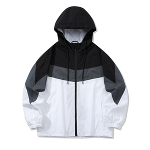 Men's Fashion Breathable Windbreaker <b>Jacket</b> <b>Reflective</b> Hood for <b>Running</b> Solid Colors Zipper Closure - Product Image 1