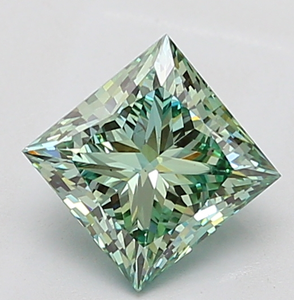 Diamant vert fantaisie vif taille princesse certifié 2,00-2,05 carats, clarté VS2, pierre précieuse non montée pour la vente en gros de bijoux fins - Product Image 1