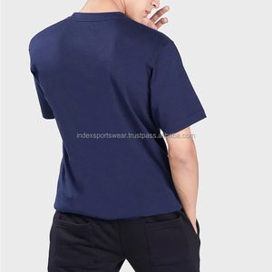<b>Men's</b> <b>Navy</b> <b>Blue</b> Short Sleeve O-Neck T-<b>Shirt</b> Regular Fit Solid Color Casual Wear 100% Polyester Jersey Knitted Quick Dry - Product Image 2