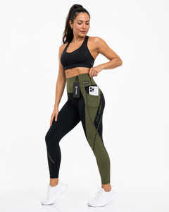 Leggings mi-mollet Fly Humble taille mi-haute, noir et rouge, couleur unie, avec poches, respirants, en coton et fibre de bambou, décontractés, pour femme, été - Product Image 5