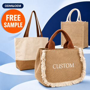 Sacs de courses en jute personnalisés, réutilisables, promotionnels, publicitaires, en gros, Gahumi - Product Image 1