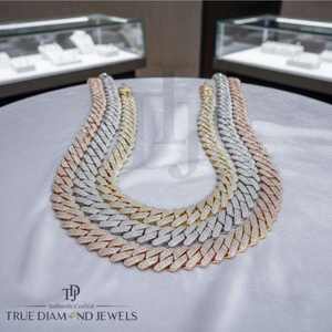 Cadena Cubana para Hombre, Plata de Ley 925, Oro 10K 14K, Collar Hip Hop, Cadena Brillante, Joyería de Lujo para Él - Product Image 5