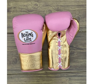 Gants de boxe RTS No Boxing No Life Mexican MMA Arts Martiaux, personnalisés, à lacets, avec sangle de poignet réglable, unisexe, authentiques - Product Image 3