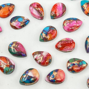 Pierre précieuse naturelle en vrac, cabochon en forme de poire, turquoise Kingman Daliya, taille personnalisée, qualité supérieure AAA+, polie - Product Image 4