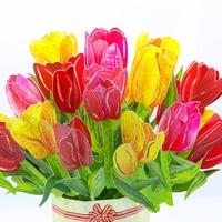 Bunga TULIP 3D POP UP buket bunga kerajinan kertas buket Salam