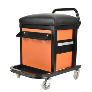 Garage Creeper Seat with 2 Drawers <b>Tool</b> Tray Padded Seat with Wheels Automotive Creeper Seat Garage <b>Tool</b> Cart GAPGAR026 - Product Image 6