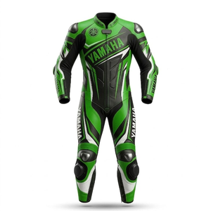 Ramaha Unisex Cowhide/Kangaroo Pro Leather Motorcycle 1Pc Racing Suit Jumpsuit/Traje with Hump CE <b>Level</b> 2 Protective Armored - Product Image 1