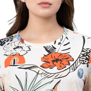 Camiseta a Rayas Personalizada para Mujer, Camiseta de Moda con Estampado por Sublimación, Cuello Redondo y Manga Corta para Mujer - Product Image 4