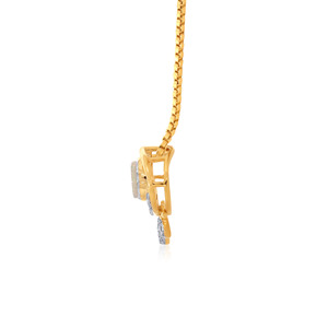 Pendentif en or jaune avec diamant et motif œil porte-bonheur, taille brillant rond, bijoux de luxe pour femme, à porter au quotidien - Product Image 3