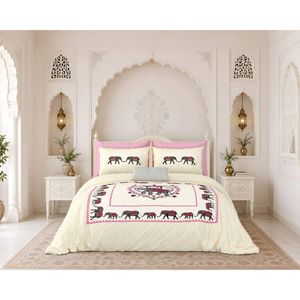 Sanskriti 108x108 Inch Soft Cotton Bed <b>Sheet</b> Set for Home Hotel American Style Twin <b>Size</b> Fitted Flat <b>Sheets</b> Solid Bedding - Product Image 1