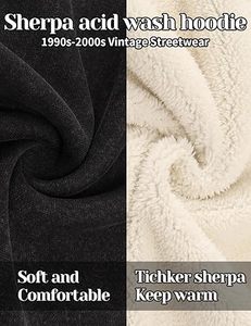 Winter Heavyweight Sherpa Fleece <b>Hoodie</b> OEM Acid Wash Sherpa <b>Hoodie</b> Manufacturer Garment Dyed Sherpa <b>Lined</b> <b>Hoodie</b> Streetwear - Product Image 6