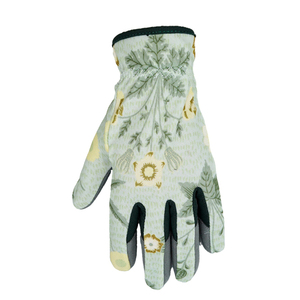 Floral Pattern <b>Garden</b> <b>Gloves</b> Cotton Material Anti Slip Textured Fingertips Elastic Wristband General Purpose Safety <b>Gloves</b> - Product Image 6