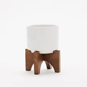 Hot Selling Minimalist Wooden Plant Stand With <b>White</b> Planter For Indoor Green Plants Wooden Plant Stand - Product Image 4
