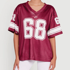Trendy Polyester Breathable Plus Size Short Sleeve Summer Printed Striped Custom Color Sports Uniform American Football Jersey - Product Image 3