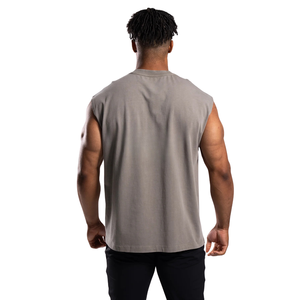 Débardeur sans manches gris pierre délavé pour homme, en coton doux, coupe athlétique, idéal pour la gym, l'entraînement, le sport et la mode décontractée estivale - Product Image 2