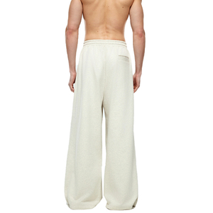 Pantalon de survêtement pour homme, coupe oversize, jambe extrêmement large, blanc cassé crème, en molleton épais, très ample, vente en gros - Product Image 2