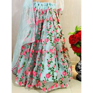 Magnifique Lehenga Choli brodé pour les fêtes, robes de soirée élégantes - Product Image 2